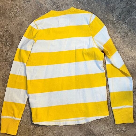 ABERCROMBIE AND FITCH yellow white stripe long sleeve men's size XXL - Picture 2 of 7